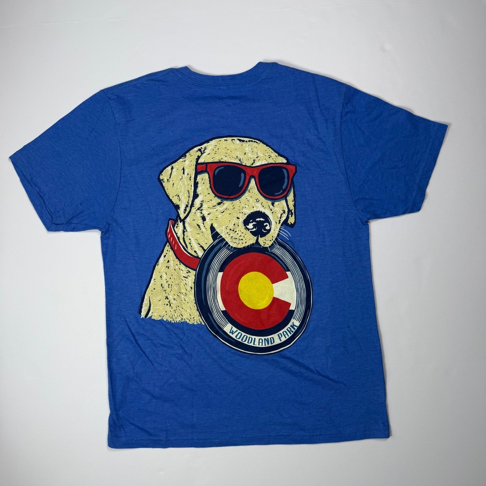 The Duck Company Woodland Park Colorado Graphic Mens T-Shirt Blue Cotton Blend